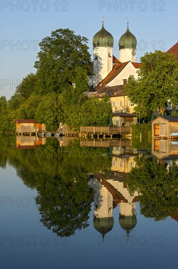 Benedictine Kloster Seeon monastery with monastery church of St. Lambert