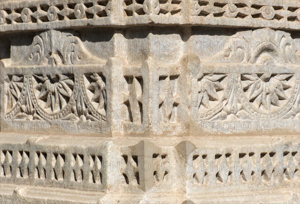 Ornate stone carvings at Ranakpur Jain Temple