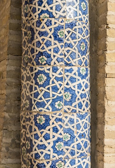 Ornate tilework at Allakuli Khan Madrasah