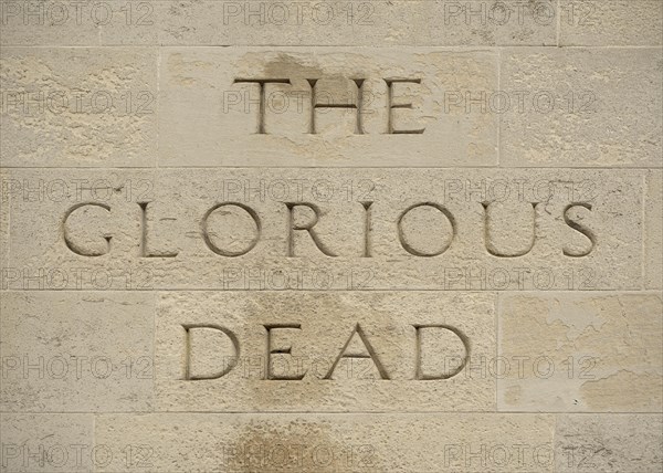 Lettering 'The Glorious Dead'