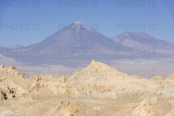 Volcano Licancabur from Valle de la Luna or Valley of the Moon from San Pedro de Atacama