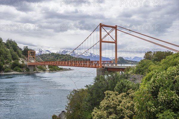 Bridge at the La Pasarela connection between General Carrera Lake and Lago Bertrand