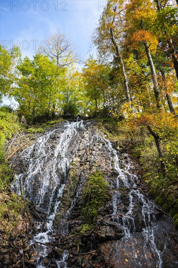 Rottach waterfall in the autumn