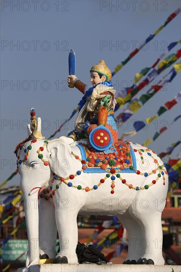 Elephants at the entrance to Boudhanath Stupa