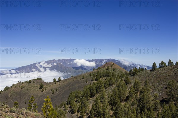 Volcanic landscape with the Caldera de Taburiente at the back