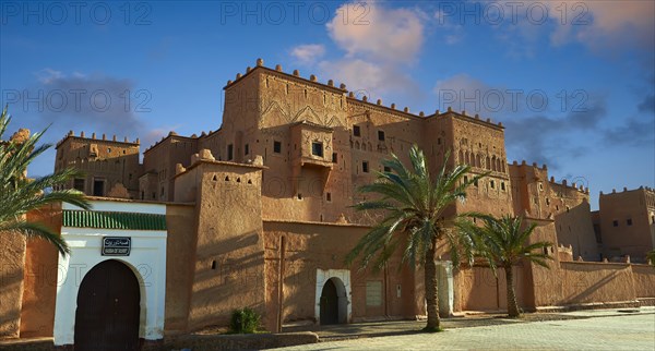 Exterior of the mud brick Taourirt Kasbah built by Pasha Glaoui