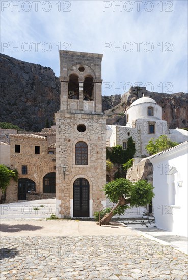 Bell tower of the Byzantine Greek Orthodox Church of Christos Elkomenos