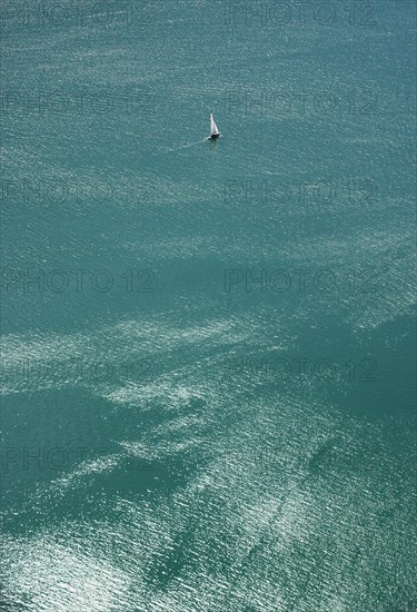 Sailing boat on Wolfgangsee Lake