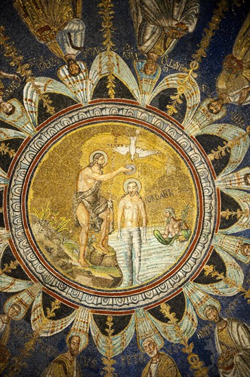 Ceiling mosaic in the Baptistry of the Cathedral of Ravenna
