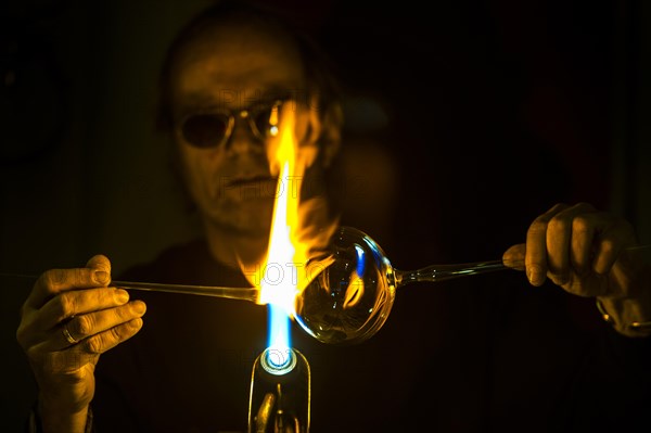 Glassblower at work