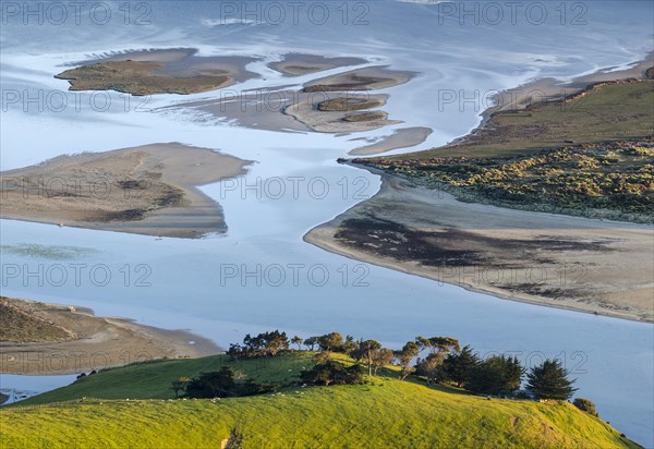 Pasture in front of tidal inlet