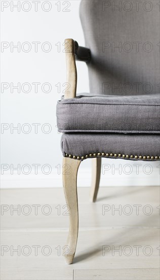 Close up of empty grey chair