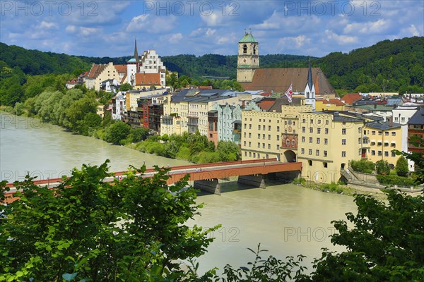 View of the town with Brucktor Gate and Red Bridge