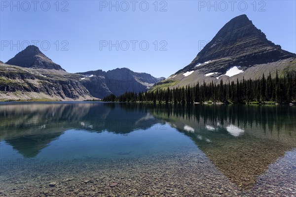 Hidden Lake with Reynolds Mountains and Bearhat Mountains