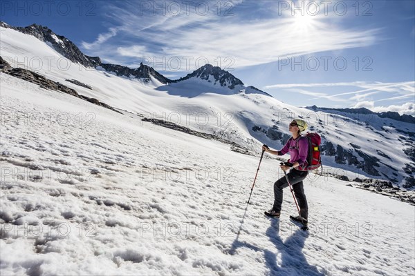 Mountaineer during the ascent of Mt Grosser Moseler