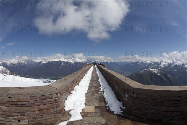 View of swiss mountains from the Capella Santa Maria degli Angeli