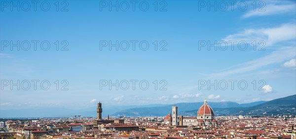 City panorama with Florence Cathedral with the dome by Brunelleschi