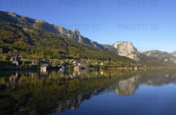 Lake Grundlsee with village of Grundlsee