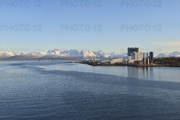 Industrial plant on blue Langoysund