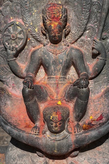 Hindu figures in the Hindu temple of Changu Narayan