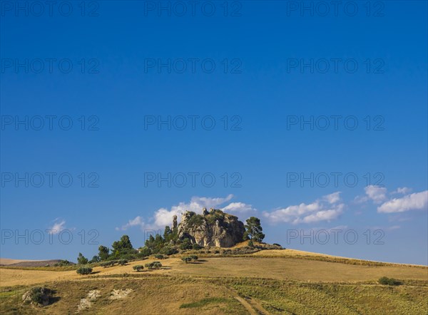 Grain fields with stone formation in Caltanissetta