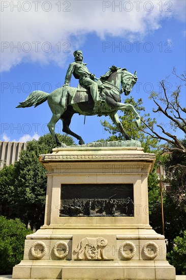 Equestrian statue of Giuseppe Garibaldi in the Giardini della Lizza