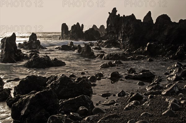 Lava rock in the sea