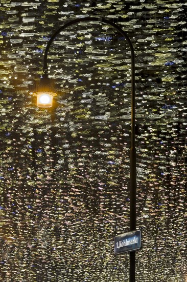 Street lamp with Christmas lights