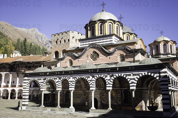 Courtyard with abbey church