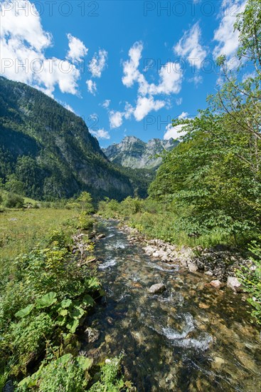 Brook in front of the Watzmann massif