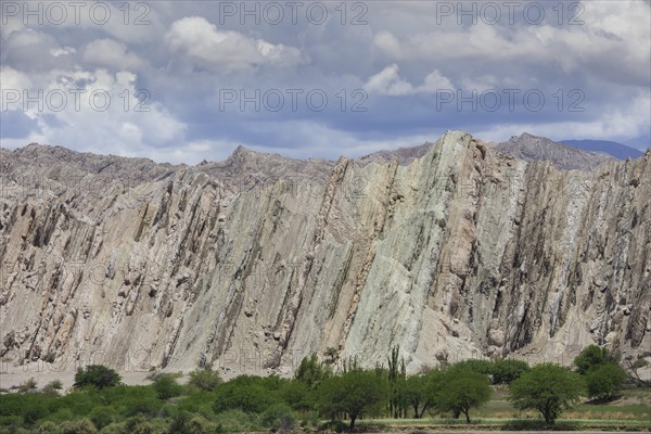 Geologic formations of a dry lake bed in the Monument Natural Angastaco