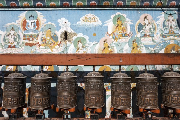 Prayer wheels at the Boudhanath Stupa