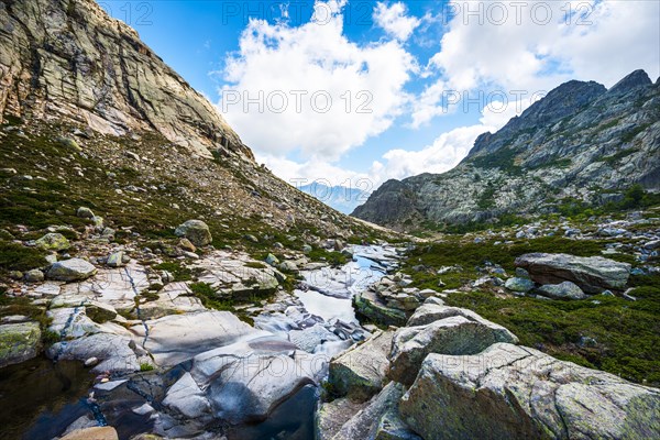 River Golo flows through barren rocky landscape