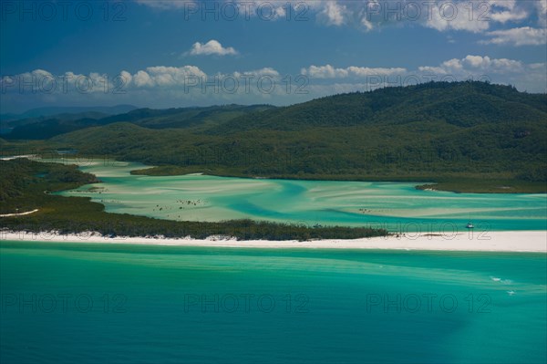 Aerial view of Whitehaven in the Whitsunday Islands