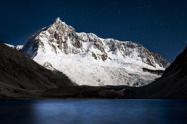 Mountain glaciers and a lake