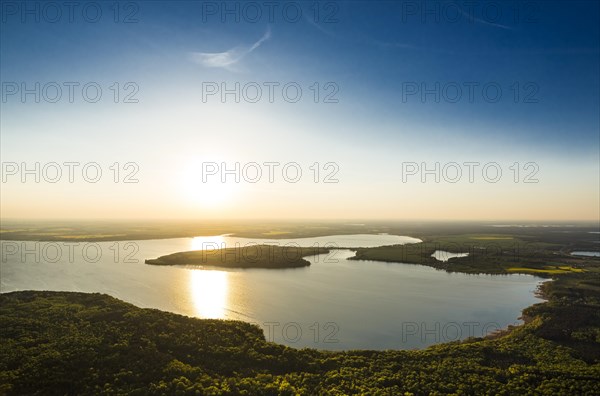 Lake Plauer See in the evening sun