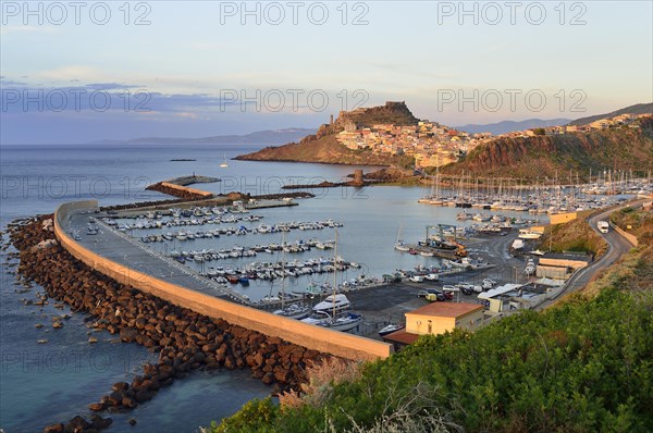 Evening mood over the harbour and the town