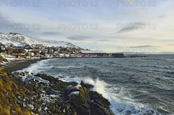 Waves in a rocky bay