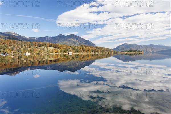 View from Walchensee towards Heimgarten and Herzogstand