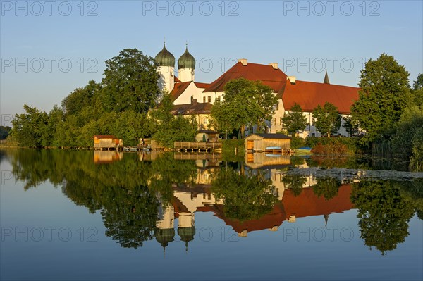 Benedictine Kloster Seeon monastery with monastery church of St. Lambert