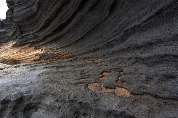 Volcanic rock in the El Golfo volcanic crater