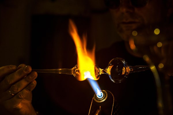 Glassblower at work