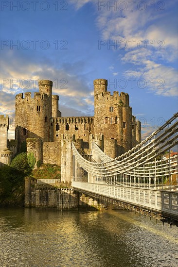 The medieval Conwy Castle or Conway Castle