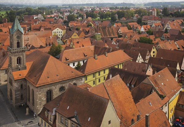 Overlooking the roofs of the medieval town