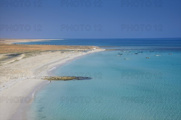 Coastline with white sand beach