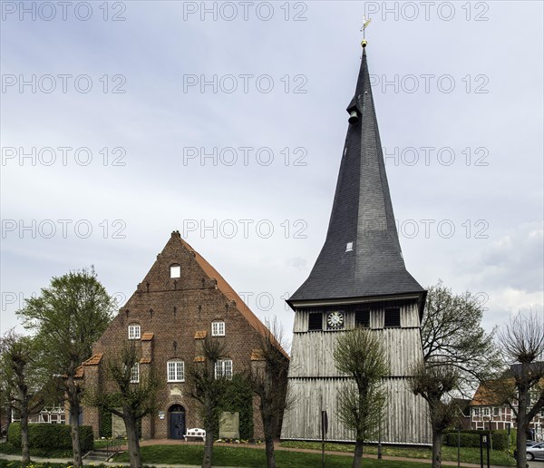 St. Matthias church with wooden tower in 1685