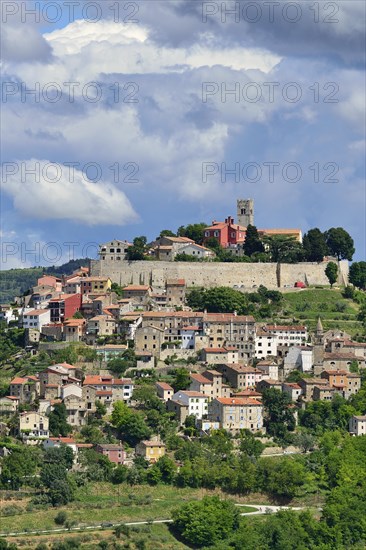 Atmospheric clouds over the town of Motovun