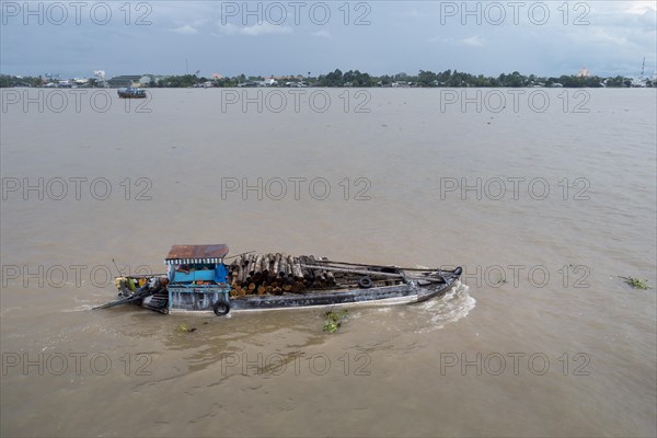 Transport ship on the Mekong River