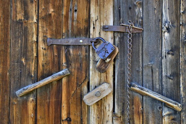 Door of a barn building