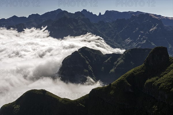 View of the mountains of the Parque Natural da Madeira